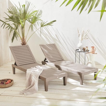 sweeek - Set van 2 verstelbare ligstoelen pia - kunststof