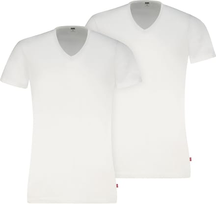 Levi's T-shirt V-Neck Wit 2Pack - Maat S - Heren - Basic T-shirt