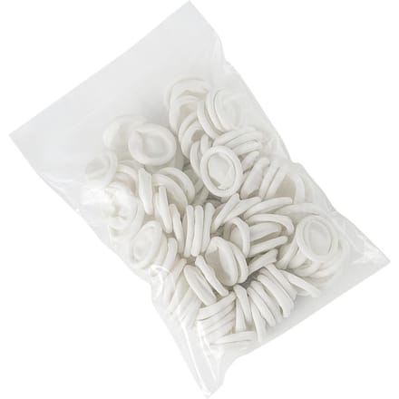 100 Stuks Wegwerp Vingerhoedjes Rubberen Covers Slijtvast Antislip Verdikking voor Elektronische white