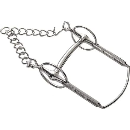 Gebogen recht paardenbit met clip Feeling