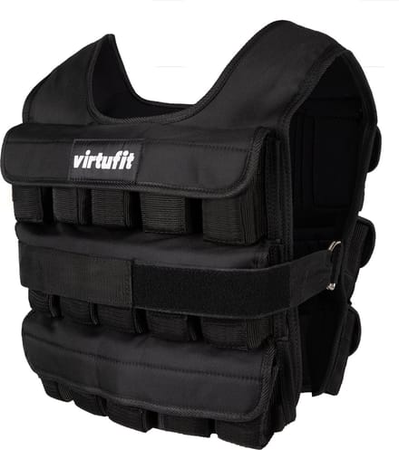 VirtuFit Gewichtsvest - 30 kg - Verstelbaar - Uitneembare Gewichten - Hardlopen & Krachttraining - One Size - Zwart