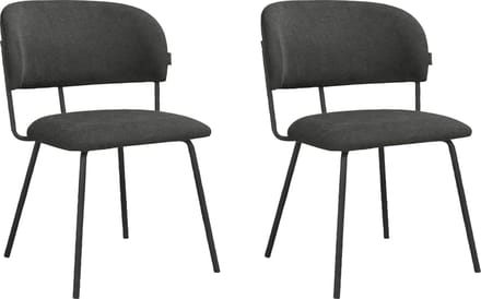 Claudia-Eetkamerstoel - 2 Pack - Antraciet