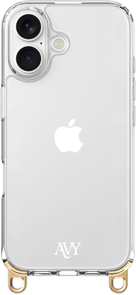 AVY Transparant Hoesje | Geschikt voor Apple iPhone 16 | Clear Case | Haakjes voor koord