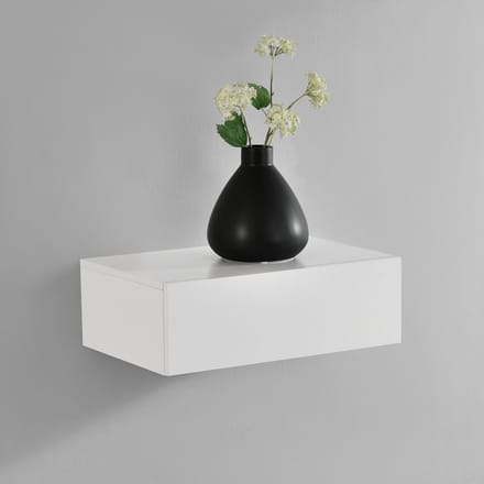 Wandplank met lade zwevend 46x30x15 cm wit mat