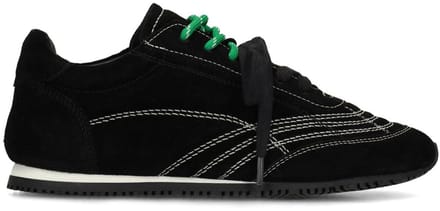 Sacha - Dames - Zwarte sneakers met dubbele veters - Maat 40