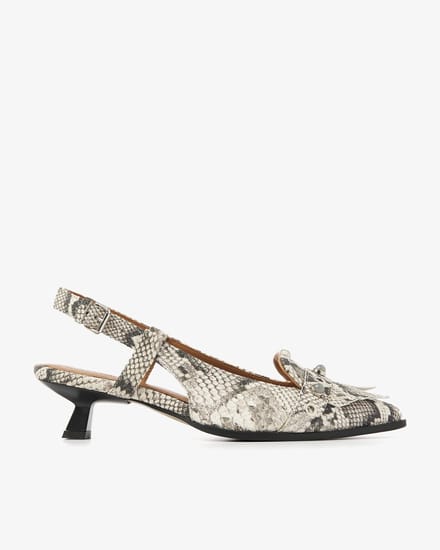 VIA VAI Lea Aileen Slingbacks Dames - Leer - Beige - Maat 40
