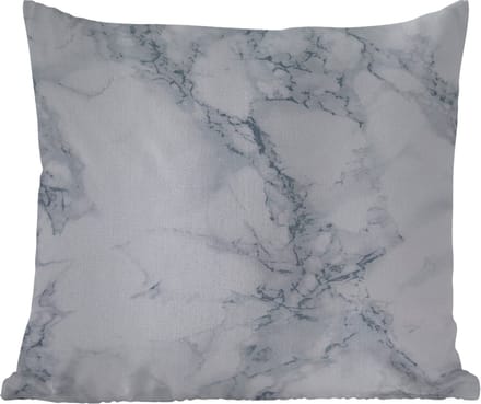 Tuinkussen - Marmer - Patroon - Gijs - Wit - Marmerlook - Luxe - 40x40 cm - Weerbestendig