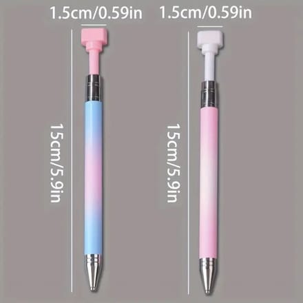 Diamond painting pen met wax met 1 navulling - roze/wit - Diamond painting by Wietske