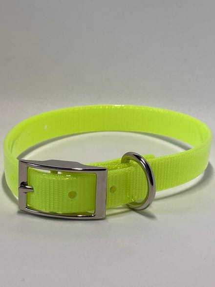 Halsband BioThane GOLD Transparant - GEEL - 600mmX25mm - dubbele gesp