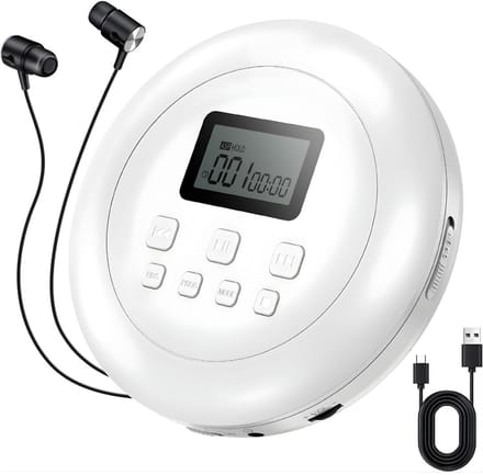 DnA® CD Speler - Draagbare CD Speler - Portable CD Speler - Wit - 22cm x 18cm x 5cm