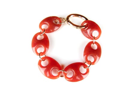 Armband Model Oval met roest oranje acryl schakels