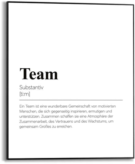 Schilderij Team - Duitstalig - 50 x 40 - Hout - REINDERS