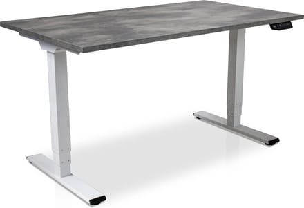 Zit-sta bureau elektrisch verstelbaar - MRC COMFORT NEN-EN 527 | 140 x 80 cm | frame wit - blad betonlook