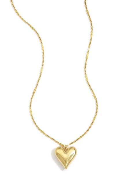 Bijoutheek Collier Bol Hart Mat Geborsteld Goudkleurig