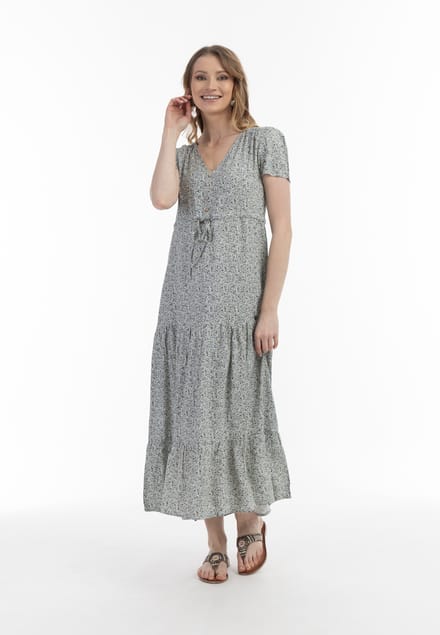 usha Jurk Dames Wol Wit Veelkleurig