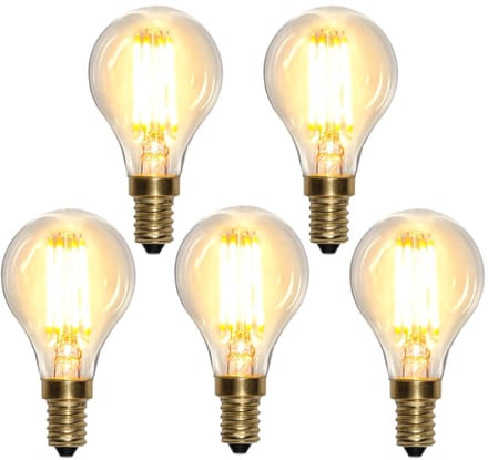 5-Pack | Kogellamp - E14 - 4.5W - Super Warm Wit <2200K - Dimbaar - Filament - Helder