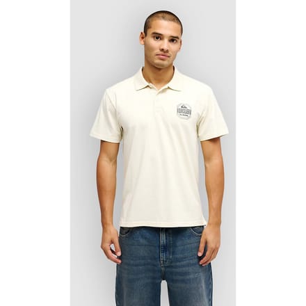 Quiksilver Stretch Korte Mouw Poloshirt Beige,Wit L Man