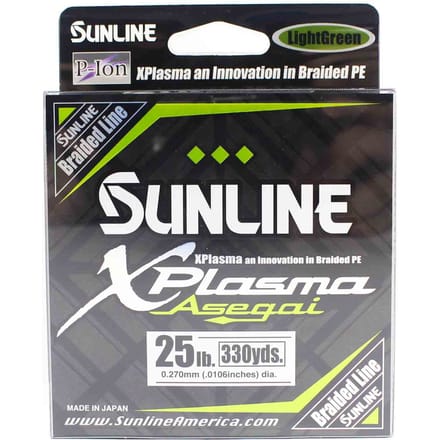 Sunline PE Line Asegai Xplasma 330yds PE 2.5 25lb Vert Clair (6780) vert clair
