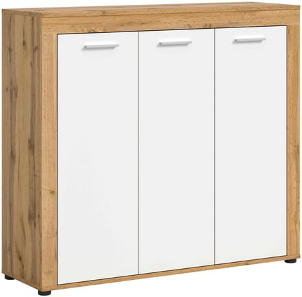 Jam garderobekast schoenenkast wit melamine Wotan eiken NB - 37x120x108cm