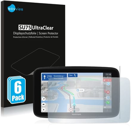 Savvies - Screenprotector voor TomTom GO Discover 6" - Folie Beschermfolie transparant 6 Stuks