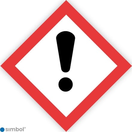 Simbol - Sticker GHS07 Schadelijk - Harmfull - Duurzame Kwaliteit - Formaat 20 x 20 cm.