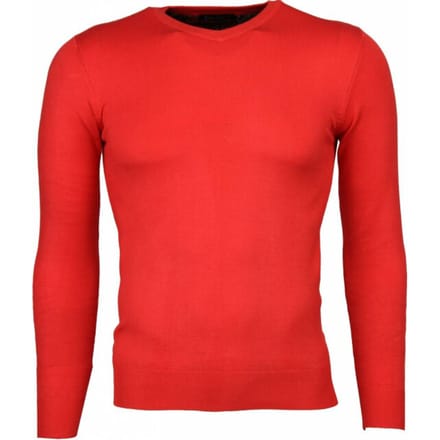 Casual Trui - Exclusive Blanco V-Hals - Rood