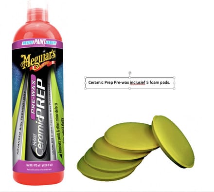 Meguiar's Hybrid Ceramic Pre-Wax Prep + 5 x gele foam poets-polijstpads - 10 cm