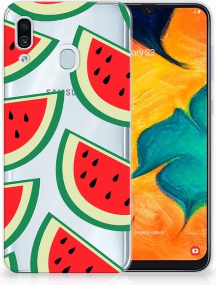 Back Cover voor Samsung Galaxy A30 Siliconen Case Watermelons