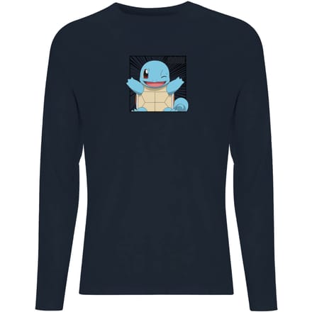 Pokémon Pokédex Squirtle #0007 Men's Long Sleeve T-Shirt - Navy - M