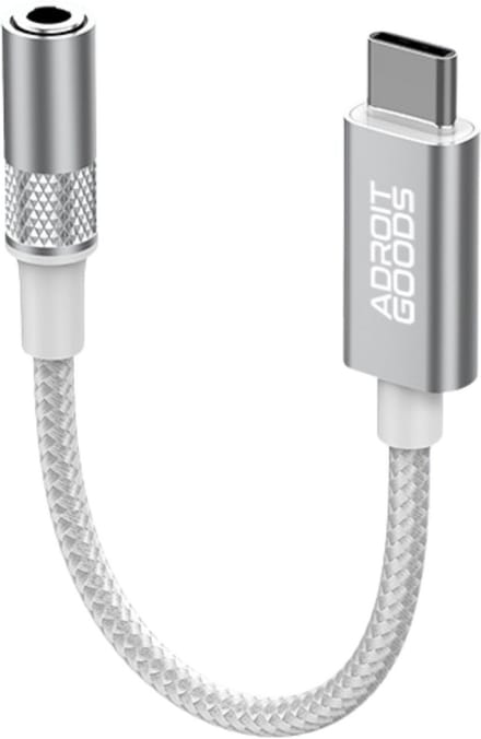 AdroitGoods USB Type-C naar 3,5 mm AUX Audio Kabel Adapter Compatibel met Type C Smartphones - Silver