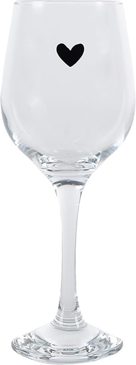 Clayre & Eef Wijnglas Hart 300 ml Transparant Glas