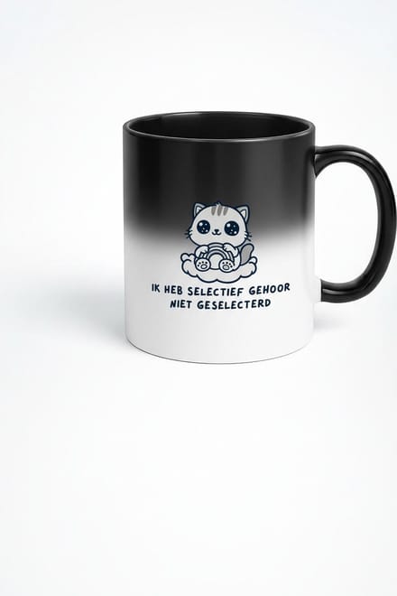 Selectief Gehoor Magic Mug - Magische Koffiemok met Kat Design