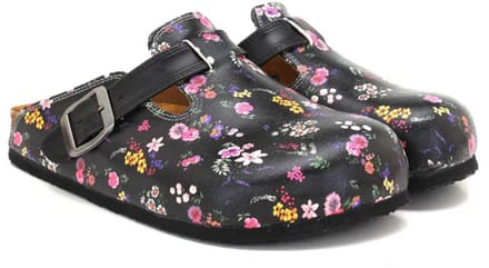 Goby – Black Blossom Dames Clogs – Vegan – Handmade – Maat 36