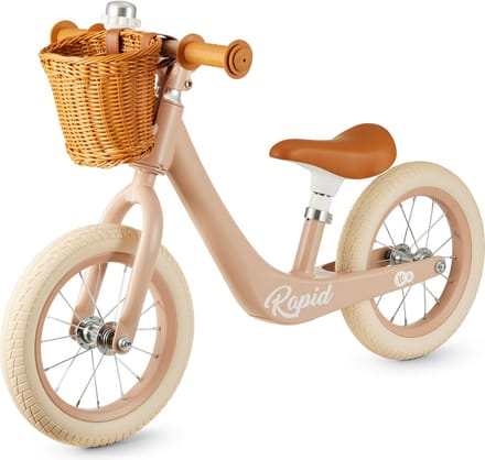 Kinderkraft RAPID 2 - Loopfiets - Retro Design - Verstelbaar Zadel - Lichtgewicht - Roze