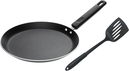 Set van 2 Aluminium Pannen (24 cm) met Spatel voor Flinterdunne Pannenkoeken