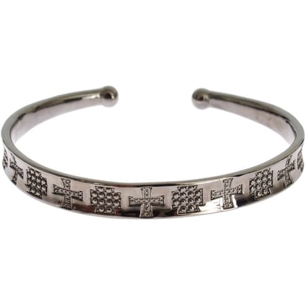 Nialaya Grijze Rhodium 925 Zilveren Bangle Armband
