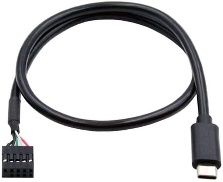 Jhubersproducts - USB 2.0 frontpaneel header naar USB C stekker - Gegevensverlengkabel adapter 0,5 m - Hoogwaardige snelheid - Perfect voor computerbo