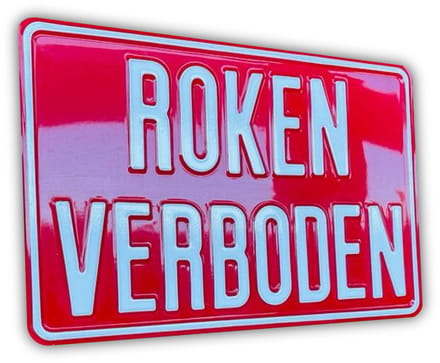 Roken Verboden - Aluminium Geperst - Bord 30x20 cm