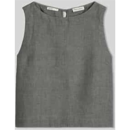 regular fit blousetop van puur linnen