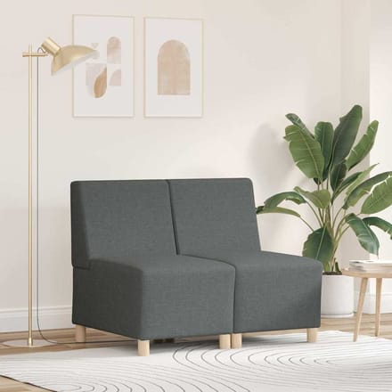 vidaXL - Modulaire - Sofa - Eenheid - Armless - 2 - st - Donkergrijs - Stof