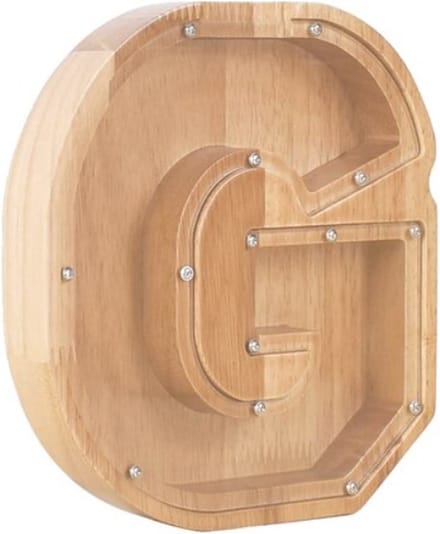 Houten spaarpot - Letter - Spaarpot - sparen - hout - letter G