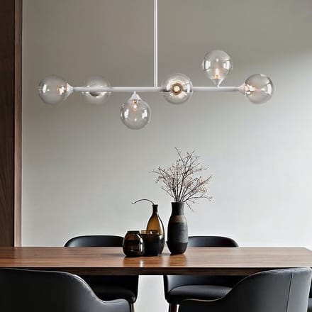 LumenXL Hanglamp Aster - wit frame - transparante glazen bollen