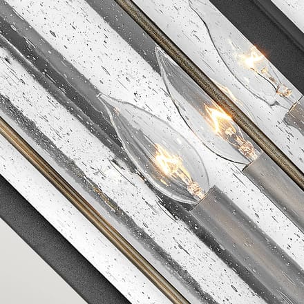 Hinkley LED Wand Buitenlamp Fitzgerald | 3X E14 Max 40W | IP44 | Dimbaar | Textured Black with Burnished Bronze