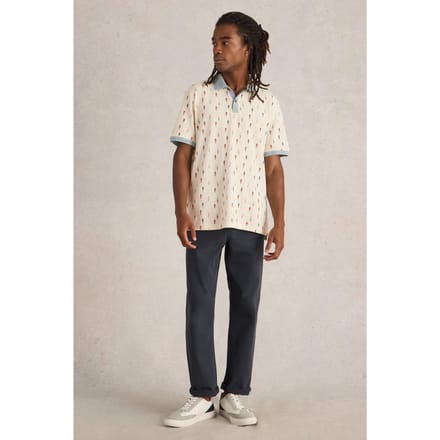 White Stuff Bike Printed Polo White Print Größe: S | Poloshirts Outlet | Herren | Weiß