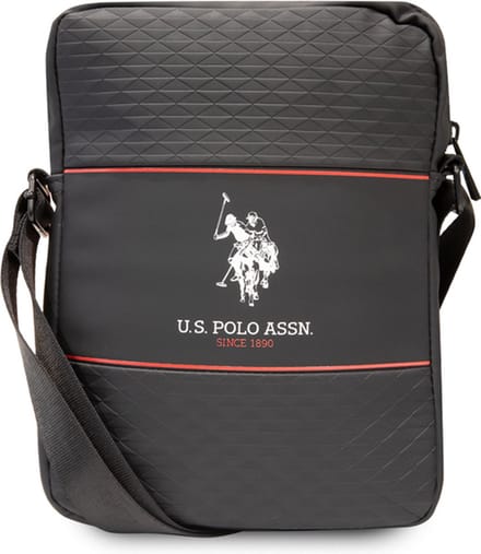 U.S. POLO ASSN., 10'' schoudertas model middelste streep, Zwart