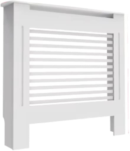 Radiatorombouw - 78x92 cm - Ombouw rooster - Horizontale panelen - MDF - Stijlvol - Wit