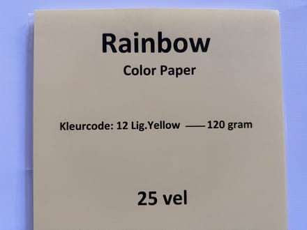 Rainbow kl-12 ligt geel 25 vel 120 gram papier