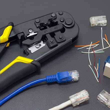 Qoltec Modular 8P 6P Ethernet-kabel Knippen & krimpen Krimpen Krimpen