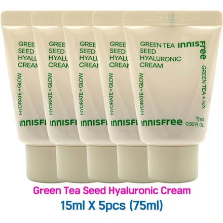 5 stuks/75ml_[INNISFREE] Green Tea Seed Hyaluronic Cream 15ml (Steekproef) 15ml X 5pcs (75ml) beige