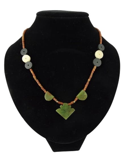 Bohemian ketting Jade met punthanger